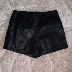 Black leather shorts - never worn
